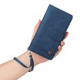 thumbnail image 4 of Dteck Crossbody Wallet Case for Samsung Galaxy A13 5G,Magnetic Leather Card Holder Zipper Wallet Kickstand Heavy Duty Lanyard Strap/Shoulder Strap Cover,Blue, 4 of 8