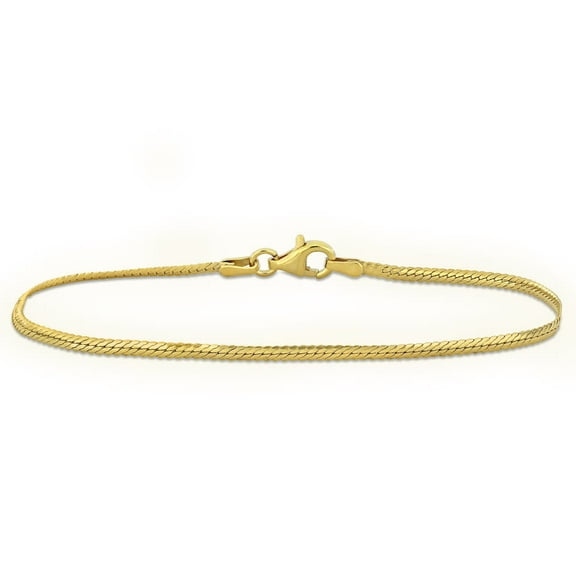 Amour 2mm Herringbone Chain Bracelet in Yellow Plated Sterling Silver