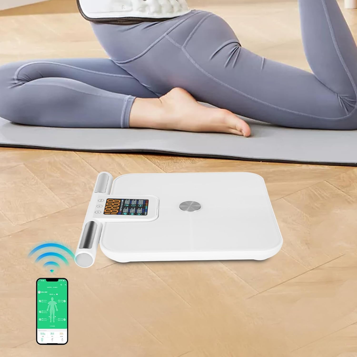Body Weight Smart Digital Scales, Most Accurate 8 Eletrode Body Fat Scale, Bluetooth Intelligent Bathroom Scales with LCD Display, Scale with BMI, Body Fat, Muscle Mass with Fitness App