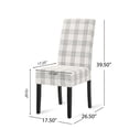 thumbnail image 6 of Noble House Asher Fabric Dining Chairs, Set of 2, Gray, Light Beige, Espresso, 6 of 8