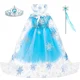 thumbnail image 2 of Disfraz de reina Elsa para niñas, para Halloween, carnaval, cumpleaños, fiesta, vestidos, copos de nieve, lentejuelas, tutú elegante para niños, vestido de princesa, capa, 2 of 5