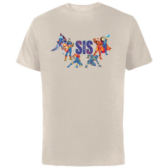 Marvel Super Heroes Avengers Family Vacation Trip Sis - Short Sleeve Cotton T-Shirt for Adults - Customized-Natural