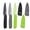 BK+GR+GN, variant on VIEROLA 3-Pack Paring Knife with Safety Sheath, 4 inch Stainless Steel Blade Fruit Knife Nonstick Silicone Coated (Green Yellow Pink)