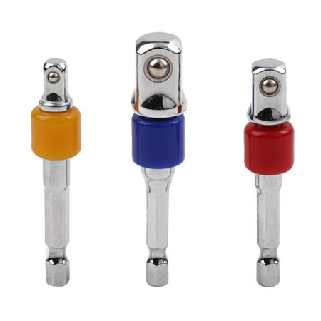 

3 Pieces Steel 1/2 3/8 1/4 Drive Square Drill Socket Adapter