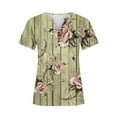 thumbnail image 4 of Patlollav Womens Short Sleeve Tops Fashion Print V-neck Spring Summer Shirts, 4 of 6