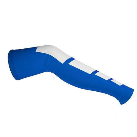 Unique Bargains Thigh Calf Compression Leg Sleeves Blue Size L for Running Joint Pain Ease Spandex