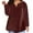 Wine, variant on hotojiny Plus Size Tops for Women Fall Long Sleeve Lightweight T Shirts Casual V Neck Tunic Tops with Pocket