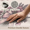 thumbnail image 6 of ODIKA 9'x12' Washable Area Rug Purple Delicate Beige Cluster Ribbon Motif Botanical Border Pink for Master Suite, California King, Under Bed, Non-Shedding, Easy Care, 6 of 7