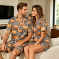 thumbnail image 4 of Mens Casual Couple Loungewear Set Allover Halloween Pattern Short Sleeve Pocket Shirt And Matching Sleep Shorts, 4 of 7