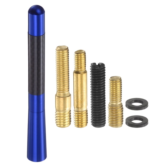 Uxcell Car Short Antenna Carbon Fiber Aluminum Universal Replacement Auto Radio Antenna (4.7", Blue) - Conductive & Waterproof, for Cars RVs SUV Trucks