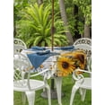 thumbnail image 3 of Outdoor Tablecloth with Umbrella Hole for Patio/Picnic/Party/Camping, Farmhouse Sunflower Waterproof Table Cloth Round Cover Washable, Vintage Daisy Butterflies Gray Wood (Dia 60"), 3 of 8