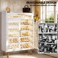 thumbnail image 6 of Dextrus 5-Tier LED Shoe Cabinet with Acrylic Doors & Drawer, Freestanding Shoe Storage, White, 6 of 14