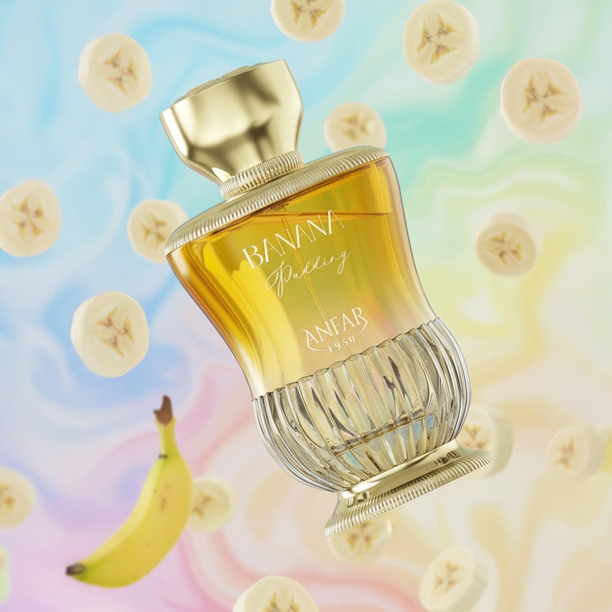 Anfar Banana Pudding - Perfume for Women - Fruity Floral Fragrance - Notes of Banana, Pear, Jasmine, Vanilla, Sandalwood, and Coconut - 3.4 oz