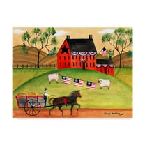 Trademark Fine Art 'Primitive Americana Sheep' Canvas Art by Cheryl Bartley