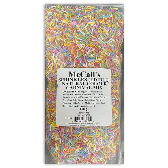 SPRINKLES NATURAL COLOR CARNIVAL MIX 600 G