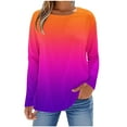 thumbnail image 1 of Enjoytime Hauts Décontractés pour Femmes Imprimé Col Rond Manches Longues Chemise Décontractée Tendance Affaires Blouses Automne, 1 of 5