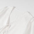 thumbnail image 4 of Fgnfyis T Shirts For Women Casual Summer Sleeves Tie Detail Elegant Flowy Blouse Daily Wear Womens Long Sleeve Tops White L, 4 of 5