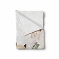 thumbnail image 2 of Cat Soft Flannel Fleece Throw Blanket, Vintage Themed Floral Image with Kitten and Butterfly in Pastel Tones, Cozy Plush for Indoor and Outdoor Use, 50" x 70", Multicolor, by Ambesonne, 2 of 6