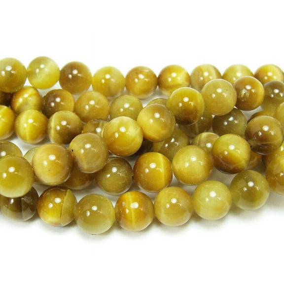 10mm 15.5 Inches Gold Tiger Eye Round Beads Genuine Gemstone Natural Jewelry Making