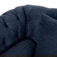 thumbnail image 4 of Christopher Knight Home 62.5" Large Loveseat Chaise Lounge, Sofa Bed Couch with Scroll Arms and Pillows, Navy Blue, 4 of 7