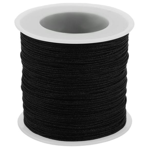 KAKOWELY nylon cord for 1 Roll Nylon Cord Beading Satin String Thread Roll For Chinese Knotting Beading Macrame Friendship Bracelet Jewelry Making Black 0.8mm