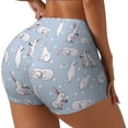 thumbnail image 2 of Sigee Rabbit Is Eating Carrots Print Women's High Waist Workout Shorts - Squat Proof, Tummy Control, Yoga and Gym Activewear-Small, 2 of 9