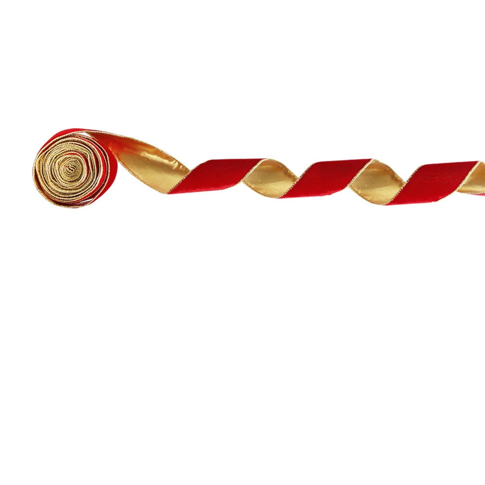 Christmas Velvet Ribbon Wired, 5.5 Yards 2.5 Inch Wide Double Faced Velvet Glitter Ribbon for Christmas Tree Garland, Gift Wrapping, Wreath Bow, Outdoor Decoration