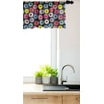 thumbnail image 3 of Ambesonne Dessert Window Valance, Colorful Cartoonish Fun Drawings of Ring Donuts with Different Toppings, Curtain Valance for Kitchen Bedroom Decor with Rod Pocket, 54" X 12", Multicolor, 3 of 3