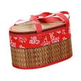 thumbnail image 3 of Cesta tejida de bambú, cesta para almacenar alimentos, asas dobles, cesta multiusos tejida a mano con asa para regalo, cesta para envolver rojo, 3 of 9