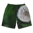 thumbnail image 2 of Honeii's Dandelion Print Men's Casual Shorts with Drawstring，Swim Trunks Quick Dry Beach Shorts, 2 of 5