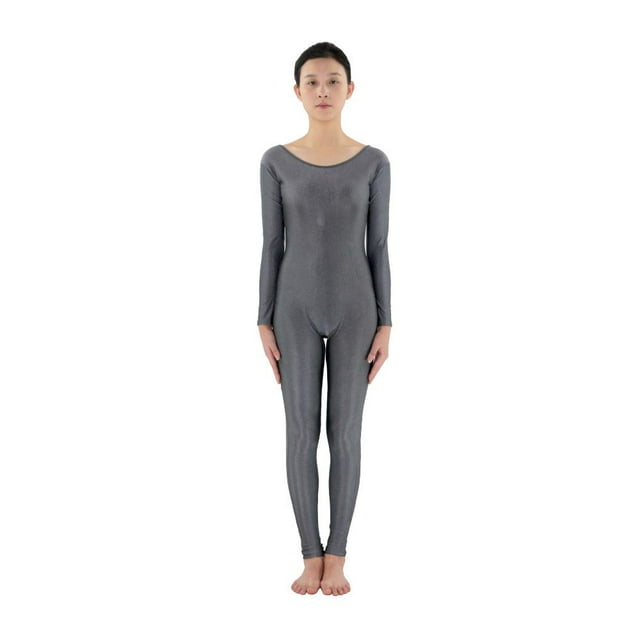 Maillot de Manga de Danza Ropa para Gimnasia de Spandex Unitard 5 Gris Colcomx Body de Spandex