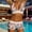 Swimwear-769Multicolor, variant on Xdegoge Bikini Sets for Women Plunge V Neck Top Side Tie Boyshort Bottom Two Piece Bathing Suits Smooth Floral Print Modest Flattering Pool Party