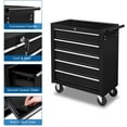thumbnail image 4 of TUFFIOM 5-Drawer Rolling Tool Chest w/Lock & Key, Tool Storage Cabinet with Wheels, Top Cushion & Drawer Liners, Tool Organizer Box for Garage, Warehouse & Repair Shop, 4 of 9