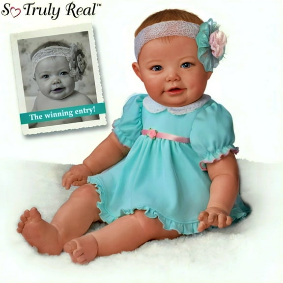 The Ashton-Drake Galleries Emerie So Truly Real Lifelike Baby Girl Doll Collection Issue #2 Adorable Portrait Doll Inspired by 2015 Facebook Photo Contest Winner by Ping Lau 18-Inches