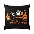 thumbnail image 4 of Holloyiver Halloween Pillow Covers, 18x18 inch Trick or Treat Pumpkin Ghost Throw Pillow Covers for Fall Halloween Decorations, Halloween Party Decorative Pillow Covers for Couch Sofa, 4 of 9
