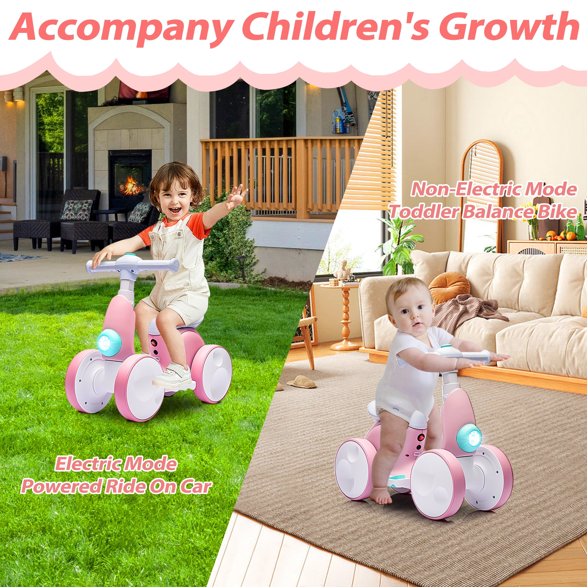 UHOMEPRO 6V Electric Powered Ride on Toys for Toddler Kids Walker