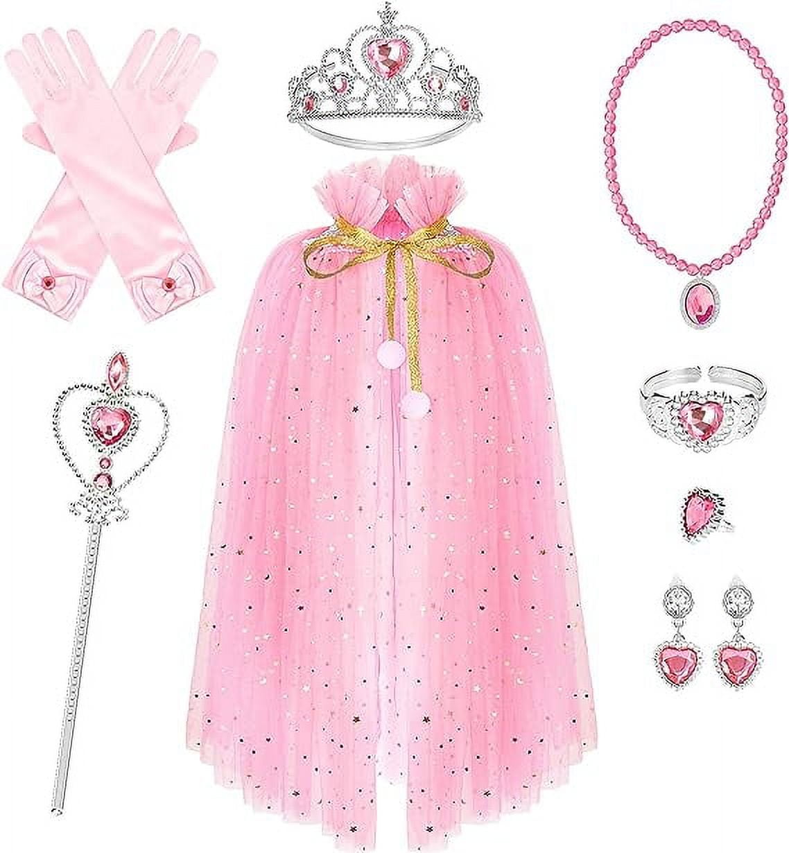 Princess Costume Dress Up Set For Girls - Complete With Tiara, Wand & Accessories