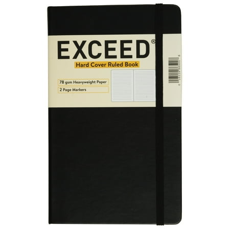 Exceed Medium Journal, Narrow Ruled, 120 Pages, 5" x 8.25", Black, 86500