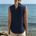 thumbnail image 7 of ZGRBOU Womens Sleeveless Button Down Shirts Summer Cotton Linen V Neck Blouses Solid Color Casual Work Tank Tops, 7 of 7