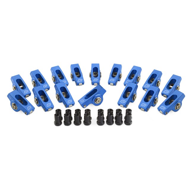 Proform Parts Rocker Arm 66907C Small Block Chevy; 3/8 Inch Stud Diameter; 1.5 Ratio; Non Self Aligning; Roller Rocker; Aluminum; Set of 16; Clamshell Packaging