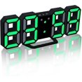 thumbnail image 1 of Reloj despertador digital LED electrónico versión actualizada, los relojes pueden ajustar el brillo del LED automáticamente durante la noche (negro/verde) (hy), 1 of 5
