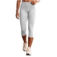thumbnail image 4 of Costeam Womens High Waist Capri Yoga Pants Dual Side Phone Pockets Tummy Control 4 Way Stretch Non See Through Compression Athletic Workout Running Leggings, 4 of 7