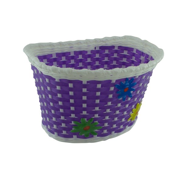 12"/16" Basket Three Flowers Purple/White