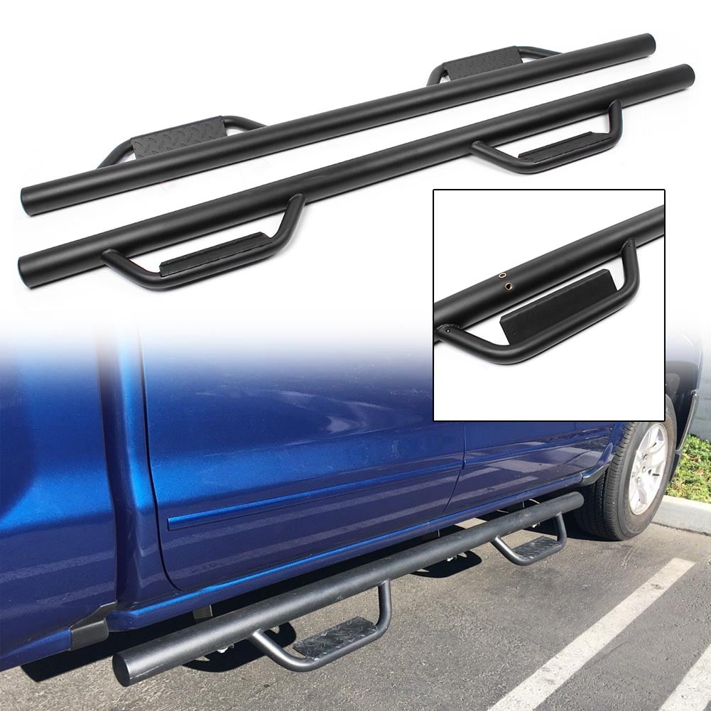 Rough Country DS2 Drop Nerf Steps Compatible w/ 2007-2018 Chevy Silverado GMC Sierra Double Cab SDS071777 