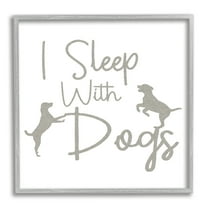 Stupell I Sleep With Dogs Funny Pet Phrase Animals & Insects Painting Gray Framed Art Print Wall Art