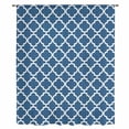 thumbnail image 2 of Blue Moroccon Sheer Curtains 108" Extra Long, Middle Century Minimalist Rustic Geometric Light Filering Curtains, Privacy Drapes Simi Floor to Veiling Curtain for Living Room Bedroom Window Treatment, 2 of 9
