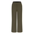 thumbnail image 6 of CHWGFWL Beach Pants for Women Women's Spring/Summer Solid Color Washed Wrinkle Plus Large Elastic Waist Casual Pants Sports Pants Summer Pants Womens Summer Pants (Green,M), 6 of 6
