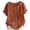 Brown, variant on Staron Women Linen Button Embroidery Round Neck Short Sleeve Floral Casual Boho Vacation Beach Loose Tops Blouse, Navy XL