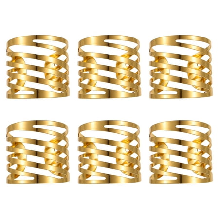 

6pcs Simple Napkin Ring Wedding Napkin Ring Metal Dinner Napkin Buckle (Golden)