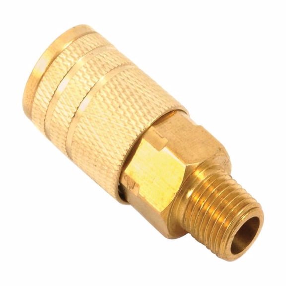 Forney Industries 1900109 Brass Air Coupler, 0.25 in. Male NPT x 0.25 in. I&M